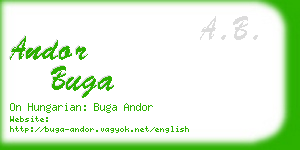 andor buga business card